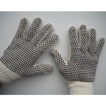 Cotton Knit Glove with PVC Dots 2 sides. 20 dozen.