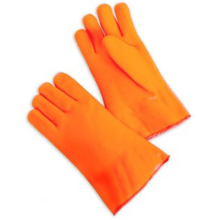 Orange PVC 12 Open Cuff, Foam and Jersey Lined, 6 Dozen (image for) Orange PVC 12 Open Cuff, Foam and Jersey Lined, 6 Dozen