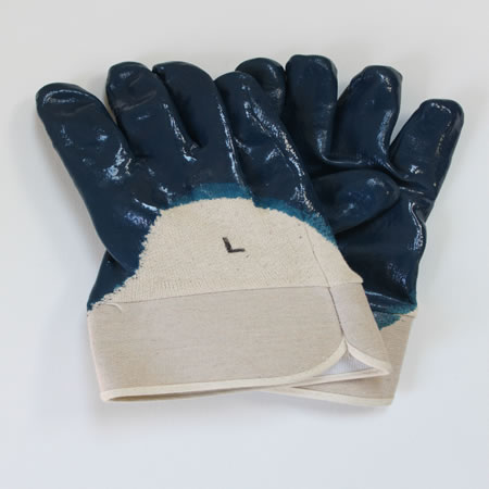 Nitrile Palm Coated Glove, Open Back, Safety Cuff. (image for) Nitrile Palm Coated Glove, Open Back, Safety Cuff.