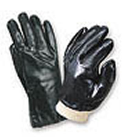 Black PVC Dipped Glove, Smooth Finish. KW,10, 12, 14, 18". 10 dz