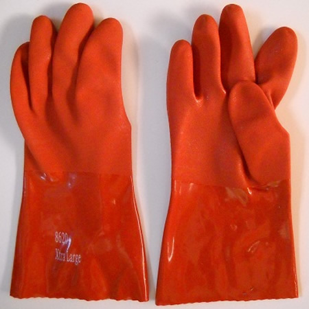 12" Double Dipped Premium PVC Glove, Open Cuff. 6 dozen.