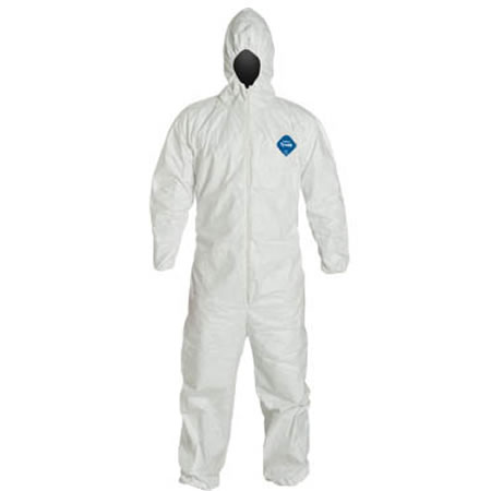 TYVEK 127 Coverall, Hood and elastic wrist and ankle, 25 ct